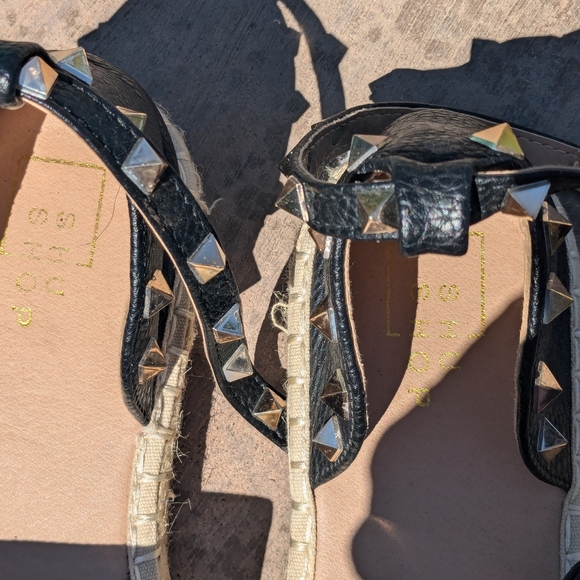 Rockstud Espadrilles Closed-toe with ankle straps,  low platform US size 10. - Picture 9 of 10